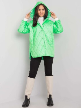Dámská prošívaná bunda kapucí Selah fluo zelená