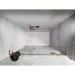 MEXEN/S - Lunar L sprchové dveře křídlové pravé 125, transparent, růžové zlato 834SL-125-050-60-00-P