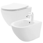 REA/S - SET závěsné WC Carlo Flat Mini Rimless + Bidet Carlo Mini REA-C2760 + REA-C2276