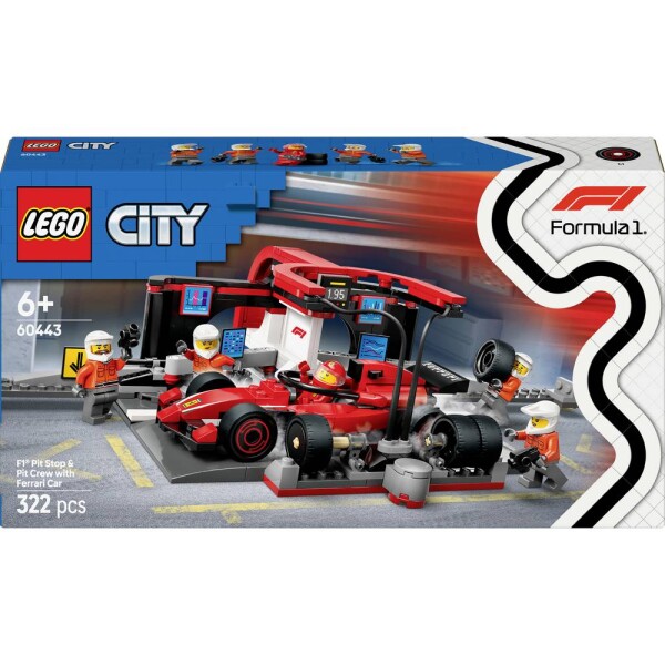 60443 LEGO® CITY F1® stojan na reproduktor s Boxencrew a Ferrari Flitzer