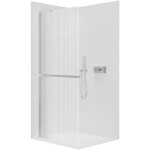 CERANO Sprchová zástěna Walk-in Onyx Y L/P - 8 mm + polička/držák na ručníky - chrom, rýhované sklo - 120x200 cm