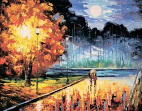 Antistresové omalovánky TSvetnoy TSvetnoy, LG254e, Diamond painting - diamantové malování, 40 x 50 cm, Podzimní naladění