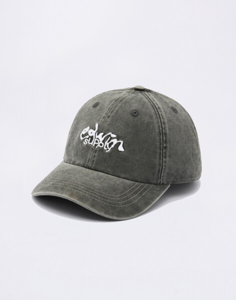 Edwin Soft Washed 6 Panel Cap Black stone washed