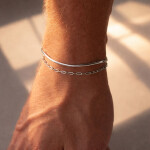 Pánský náramek Louis - chirurgická ocel, Stříbrná 18 cm + 2 cm (prodloužení)