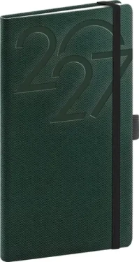NOTIQUE Kapesní diář Ajax 2027 zelený / Týdenní / 9 x 15,5 cm