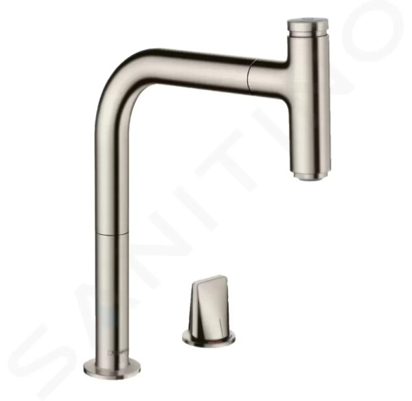 HANSGROHE - M71 Dřezová baterie M7119-H200 s výsuvnou sprškou, 2-otvorová instalace, sBOX, vzhled nerezu 73804800