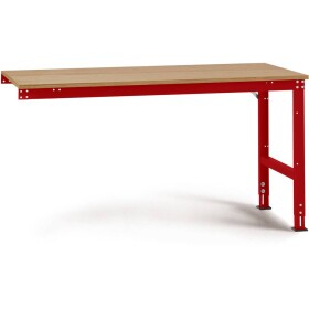 Manuflex AU6135.3003 Pracovní Přístavný stůl Univerzální standardní s multiplex deska, Šxhxv = 2000 x 1200 x 760-870 mm rubínově červená