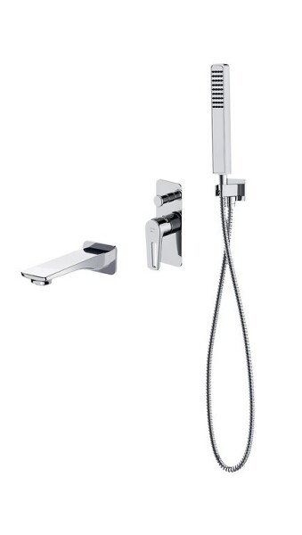 CERSANIT - Sada B727: podomítková vanová baterie + sprchová sada s napojením + výtok MILLE, chrom VIR S952-037