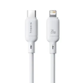 Baseus Silky (P10377700213-00) Rychlonabíjecí kabel USB-C/Lightning 20W 1m bílá (P10377700213-00)