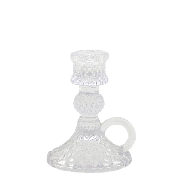 Chic Antique Svícen Handles Clear, čirá barva, sklo