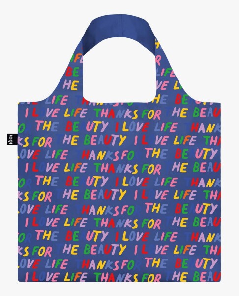 Skládací nákupní taška LOQI LOVE LIFE Blue