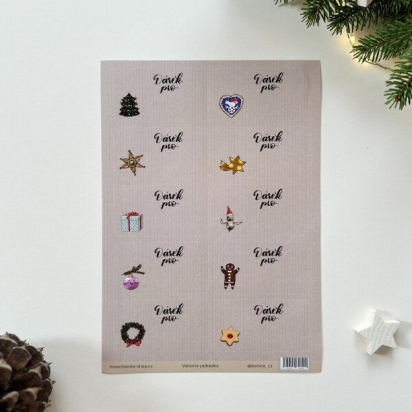 Be Nice Vánoční samolepicí jmenovky - Vánoční pohádka