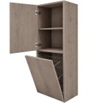 CERANO - Koupelnová vysoká skříňka s košem na prádlo Adele - TIP-ON otevírání - dub Cannolo Cremona - 45x120x33 CER-322666