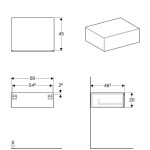 GEBERIT - Xeno 2 Boční skříňka 58x20 cm se zásuvkou, lesklá bílá 500.507.01.1