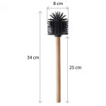 Erga Bambo, WC kartáč se silikonovou hlavou a bambusovou rukojetí, 34 cm, černá/bambus, ERG-YKA-V.WCZ BAMBO-SILKA