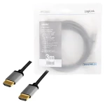 LogiLink HDMI 2.0 černá / HDMI kabel / 4K/60Hz / pozlacené konektory / 3 m (CHA0102)