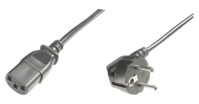 Digitus napájecí kabel CEE 7/7 pravoúhlý-C13 černý / Napájecí kabel / 0,75m / H05VV-F3G 0.75mm2 (AK-440109-008-S)