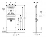 GEBERIT - Duofix Montážní prvek pro umyvadlo, 130 cm, nástěnná armatura na omítku 111.437.00.1