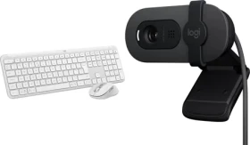 Logitech Signature Slim MK950 bílá + Brio 100 / Klávesnice + myš + webkamera / bezdrátová