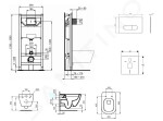 IDEAL STANDARD - ProSys Set předstěnové instalace, klozetu a sedátka Tesi, tlačítka Oleas M1, Rimless, SoftClose, bílá ProSys120M SP10