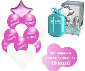 Helium set - tmavé fuchsia balónky KRÁSNÉ NAROZENINY - Balonky.cz Helium set - tmavé fuchsia balónky KRÁSNÉ NAROZENINY - Balonky.cz