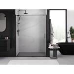 MEXEN - Exo posuvné sprchové dveře 155, transparent, černá 8151-155-000-70-00