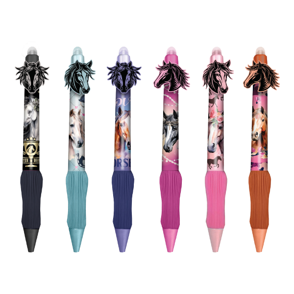 Colorino gumovatelné pero, Koníci, 36 ks, modrá náplň, displej - 36ks