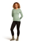 Dámské merino tričko s dlouhým rukávem ICEBREAKER Wmns 200 Oasis LS Crewe, Seaglass velikost: XS