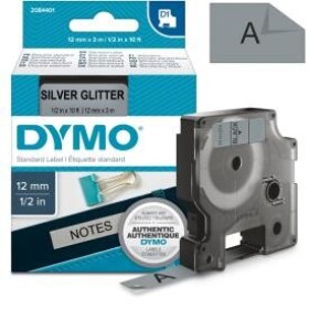 Obchod Šetřílek Dymo D1 2084401, 12mm, černý tisk/stříbrný podklad - originální páska