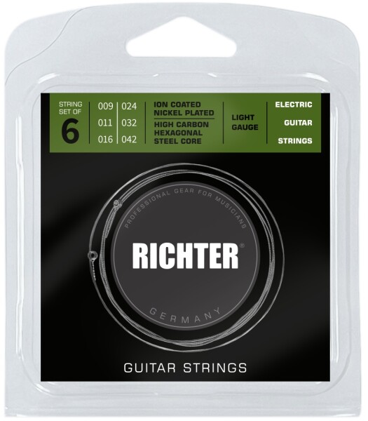 Richter Electric Guitar Strings Ion Coated, Light 9-42