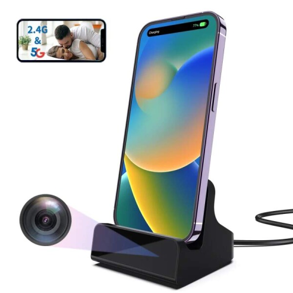 Nabíječka s USB-C konektorem a skrytou 2K WiFi kamerou - DC100Pro