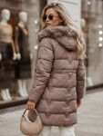 Dámská zimní prošívaná bunda s kapucí, béžová, FashionStreet TY5821 M