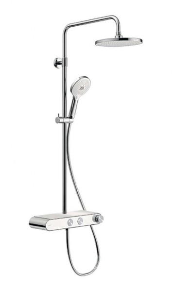 DURAVIT - Sprchy Sprchový set s termostatem, průměr 23 cm, 3 proudy, chrom/bílá TH4380008005