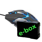 E-Blue Auroza Gaming e-box černá / herní optická myš / 6tlačítek / 1 kolečko / drátová (USB) / 4000DPI (MMEBE39UG400)