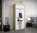 Šatní skříň Abi Bo s nástavcem Barva korpusu: Dub artisan, Rozměry: 250 cm, Dveře: Dub artisan