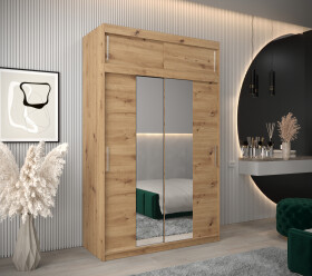 Šatní skříň Abi T1 s nástavcem Barva korpusu: Dub artisan, Rozměry: 150 cm, Dveře: Dub artisan