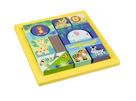 Orange Tree Toys Dřevěné puzzle kostky - Zvířata džungle