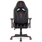 Herní křeslo E-racer, černá sametová látka a ekokůže, houpací mechanismus, opěrák