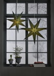 STAR TRADING Závěsná svítící hvězda Holly Green 75 cm, zelená barva, papír