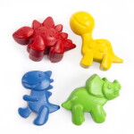 Kidea Kidea, KDNR4KKA, sada olejových pastelů/voskovek pro nejmenší děti, dinosauři, 4 ks