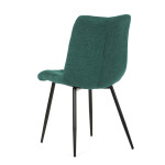 Židle jídelní, zelená látka, černý kov