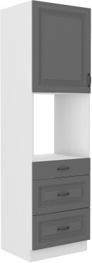Vysoká skříňka pro vestavnou troubu Stilo 60 DPS-210 3S 1F - Premium Box Barva korpusu: Bílá, Barva dvířek: Dust Grey