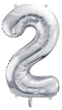 Balónek fóliový narozeniny číslo 2 stříbrný 72 cm Balónek fóliový narozeniny číslo 2 stříbrný 72 cm