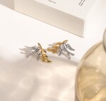 ELENYS Bird Harmony – pozlacené náušnice 18K žluté zlato