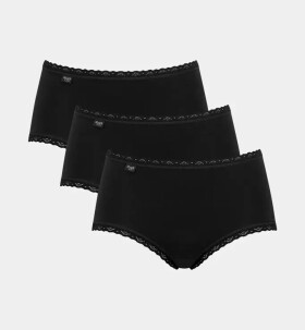 Dámské kalhotky 24/7 Cotton Lace Midi C3P Sloggi černá (0004)