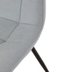 Židle jídelní, stříbrná látka, černý kov