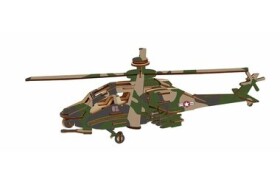 Woodcraft Dřevěné 3D puzzle Bojový vrtulník Apache