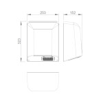SAPHO - BIGFLOW bezdotykový elektrický osoušeč rukou 220-240V, 2050W, 253x323x152, nerez mat 01451.S