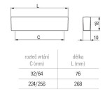 Bosetti Marella Nábytková úchytka Linae rozteč: 256mm Bílá (405071)