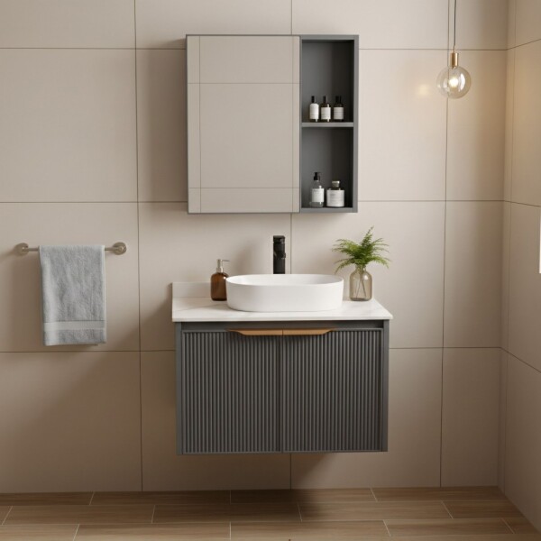 REA - Koupelnová sestava nábytku s deskou Marti 60cm Grey REA-M0031